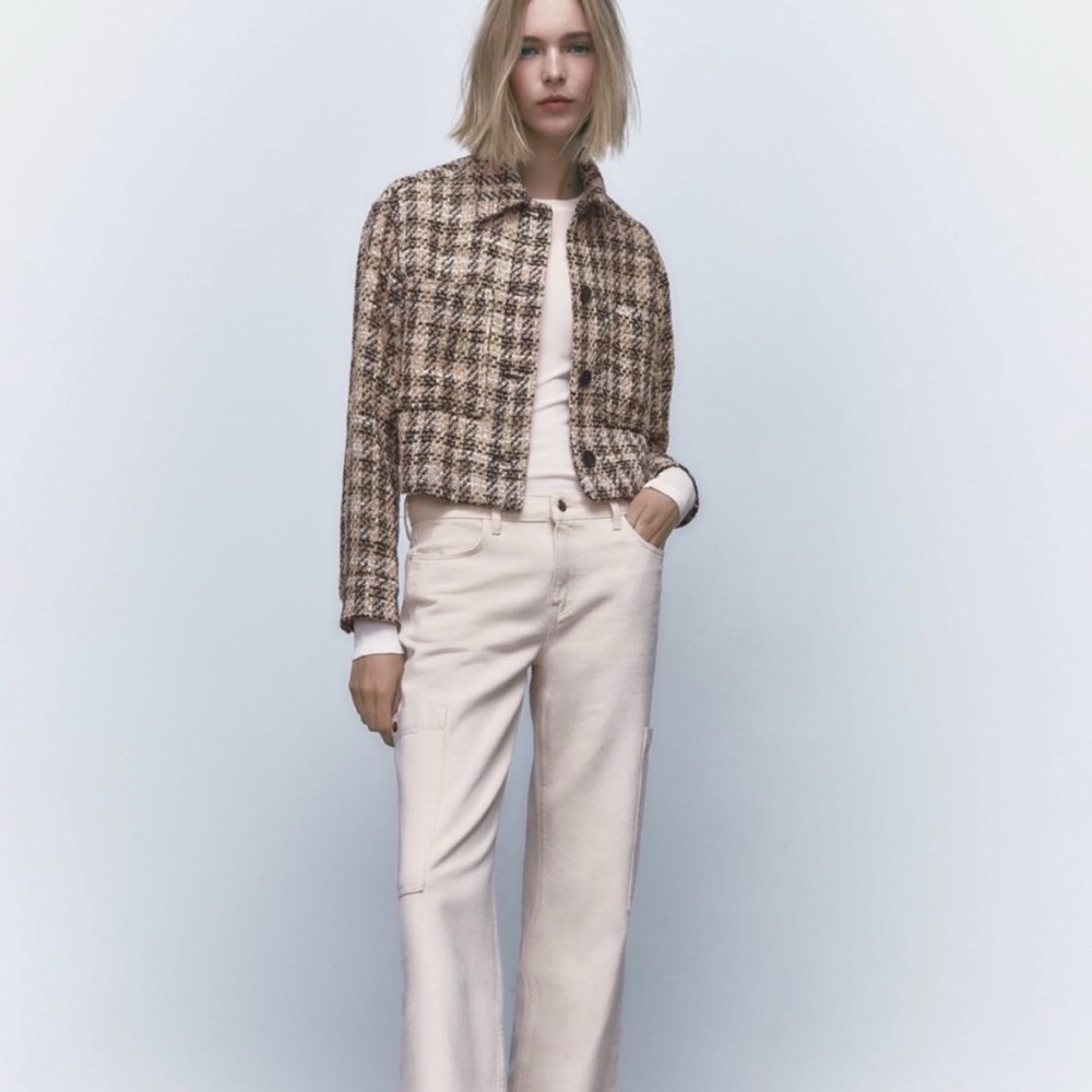 Zara Textured Cream and Black Fabric